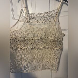 Anthropologie lace tank. Black and white